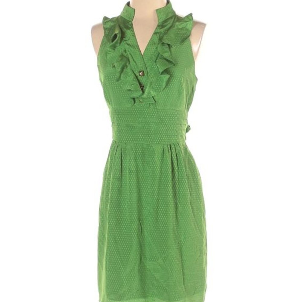 Sleeveless ruffle dot dress